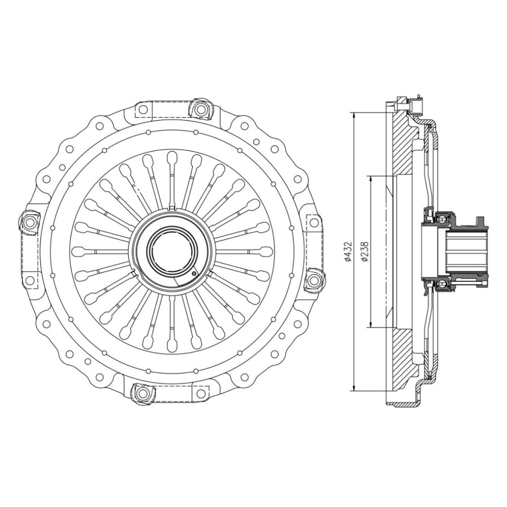 Диск сцеп. для а/м Mercedes Actros (96-)/(03-) (OM541) 430мм (с низк.муфт) (нажим. корзина) (FS 703) preview 3