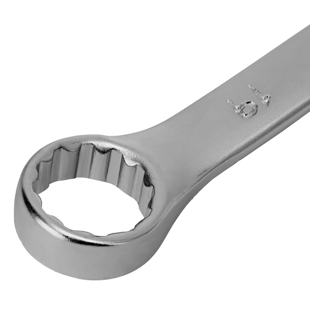 Ключ комбинированный 19 мм, CrV, матовый хром STELS preview 4