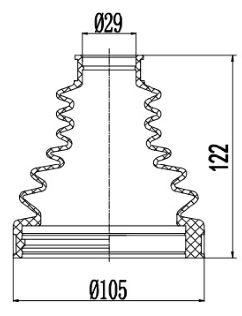 Пыльник ШРУСа для а/м Ford Transit (13-) 2.2TDCi (внутр.компл: хомуты/смазка/крепеж) (CR) (FG 1027) preview 3