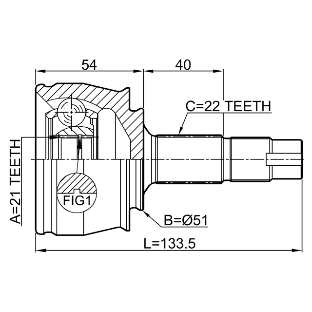Шрус наружный 21x51x22 preview 2