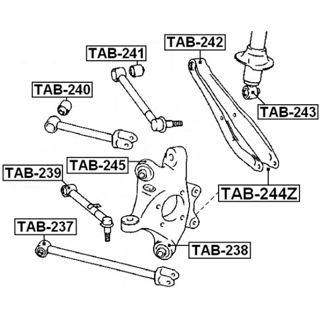 Сайлентблок задней подвески FEBEST TAB-238 preview 2