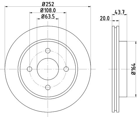 Диск торм. для а/м Ford Mondeo (93-)/(96-) зад. d=252 (DF 170120) preview 3