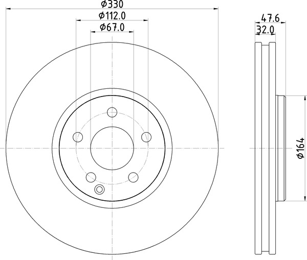 Диск торм. для а/м Mercedes E (W211) (02-) перед. d=330 (окраш.) (DF 117318) preview 3