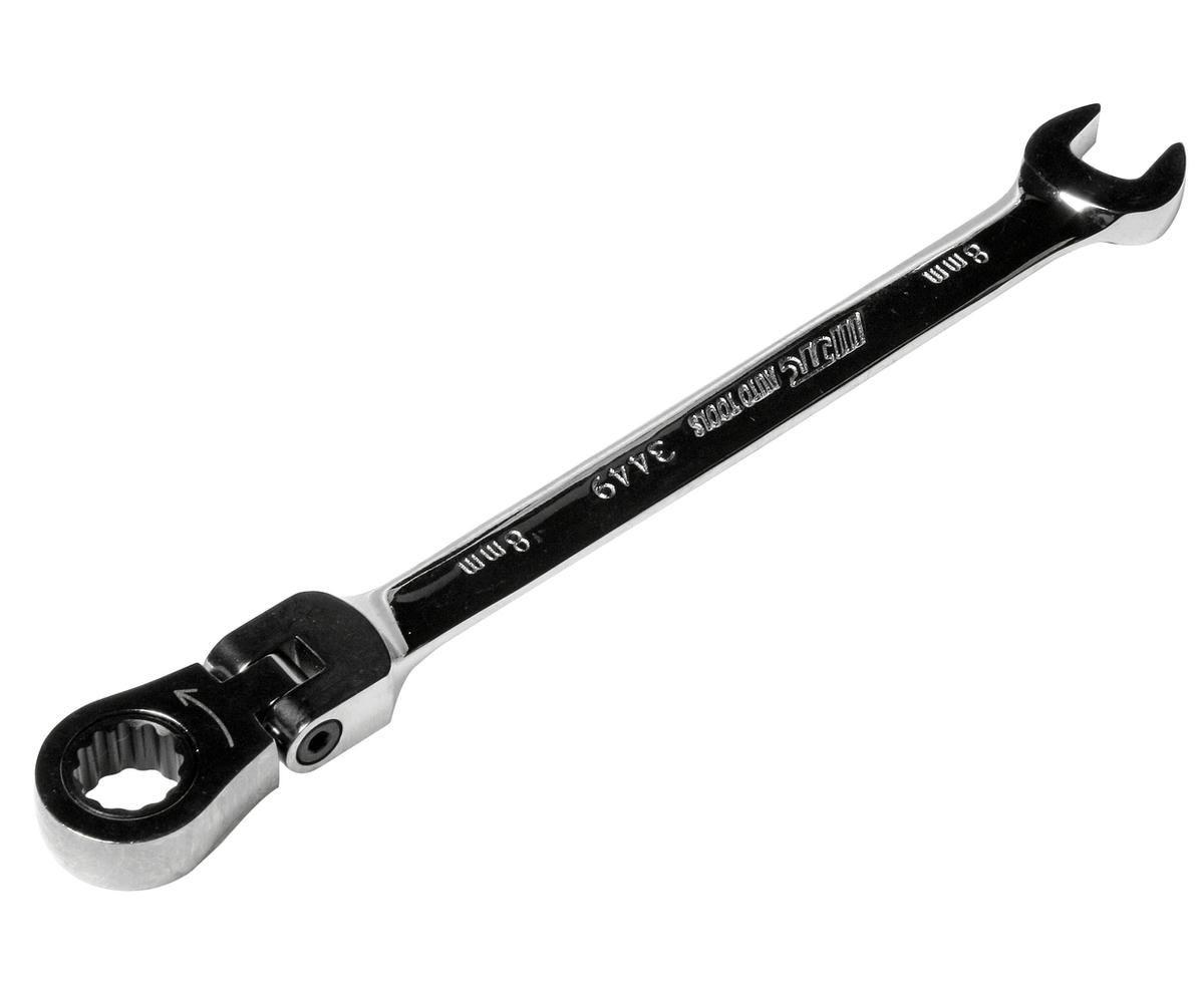 Ключ комбинированный 8мм трещоточный с подвижной головкой JTC preview 1
