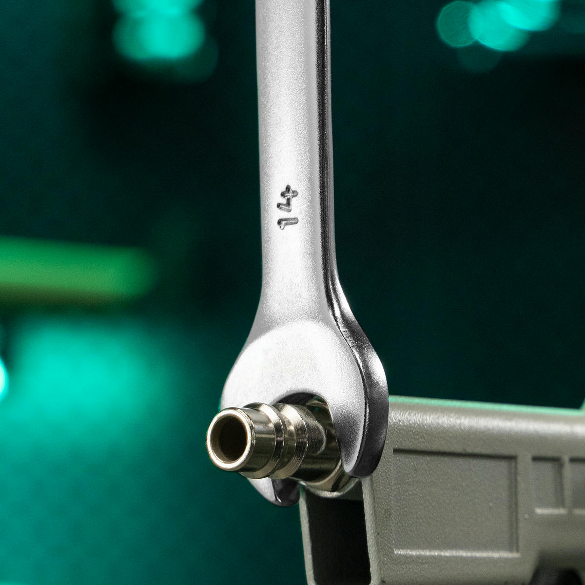 Ключ комбинированный 14 мм, CrV, матовый хром// STELS preview 6