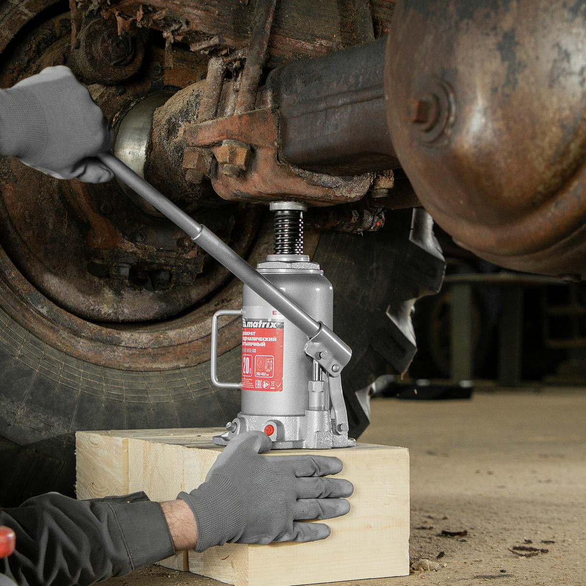 Домкрат гидравлический бутылочный, 20 т, h подъема 242-452 мм MATRIX 50731 preview 16