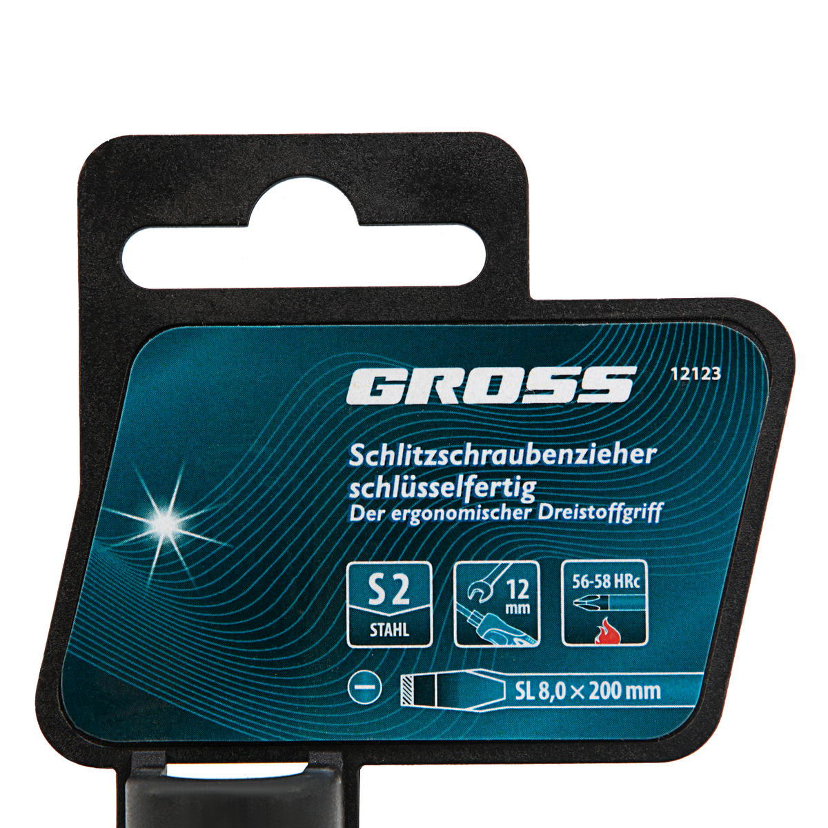 Отвертка S2 трехкомпонентная рукоятка SL 8,0 х 200 GROSS preview 4