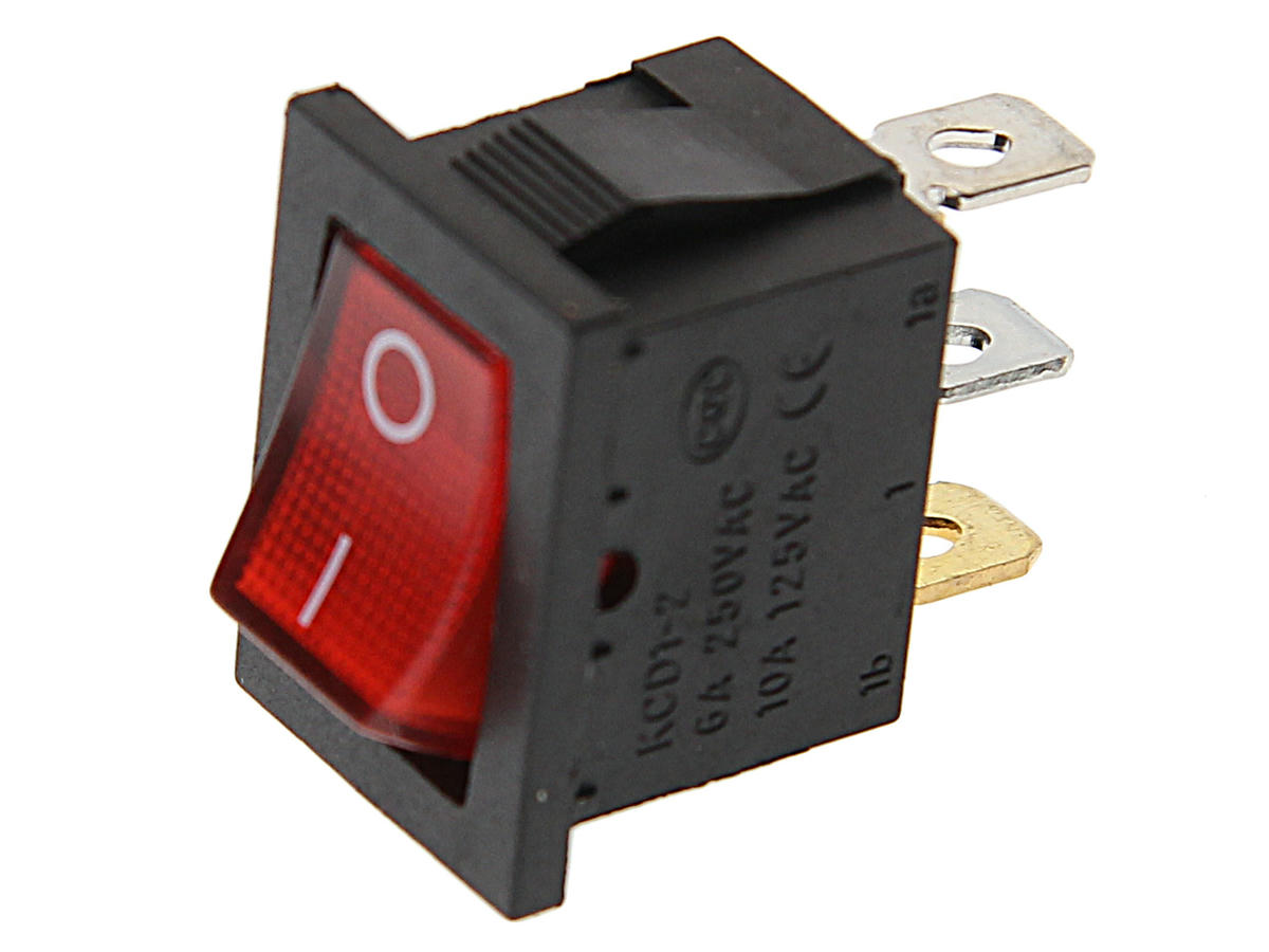 Выключатель клавишный 12-24V 15А ON-OFF красный с подсветкой Mini REXANT preview 1