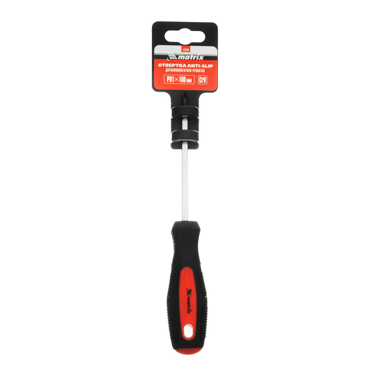 Отвертка Anti-Slip, Ph1x100 мм, CrV, двухкомп. рукоятка MATRIX 12244 preview 1