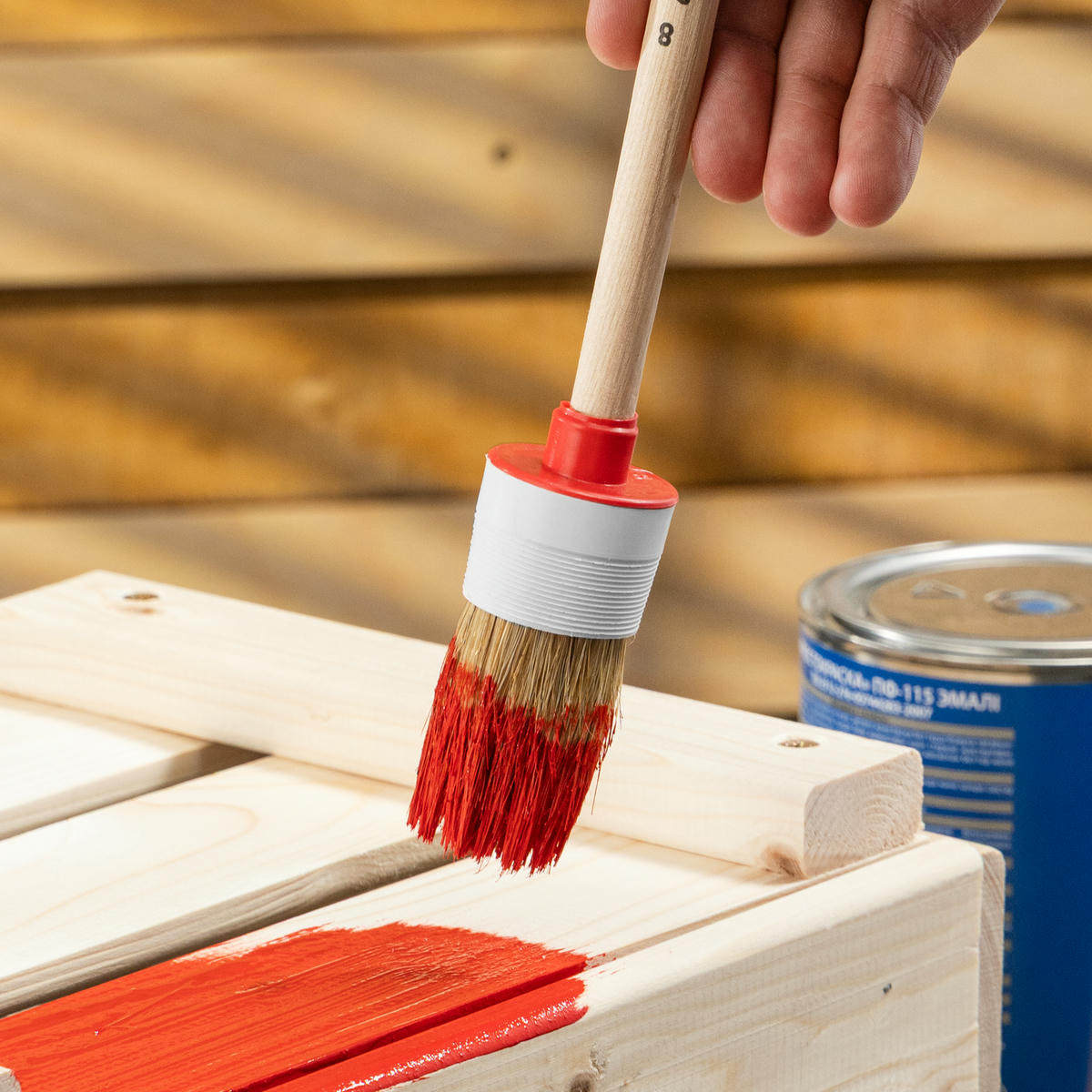 Кисть круглая № 8 (35 мм), натуральная щетина, деревянная ручка MATRIX preview 1