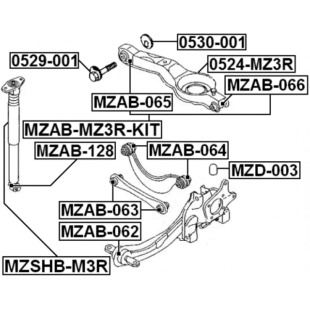 Сайлентблок FEBEST MZAB-128 preview 2