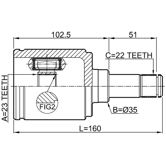 Шрус внутренний правый 23X35X22 preview 2