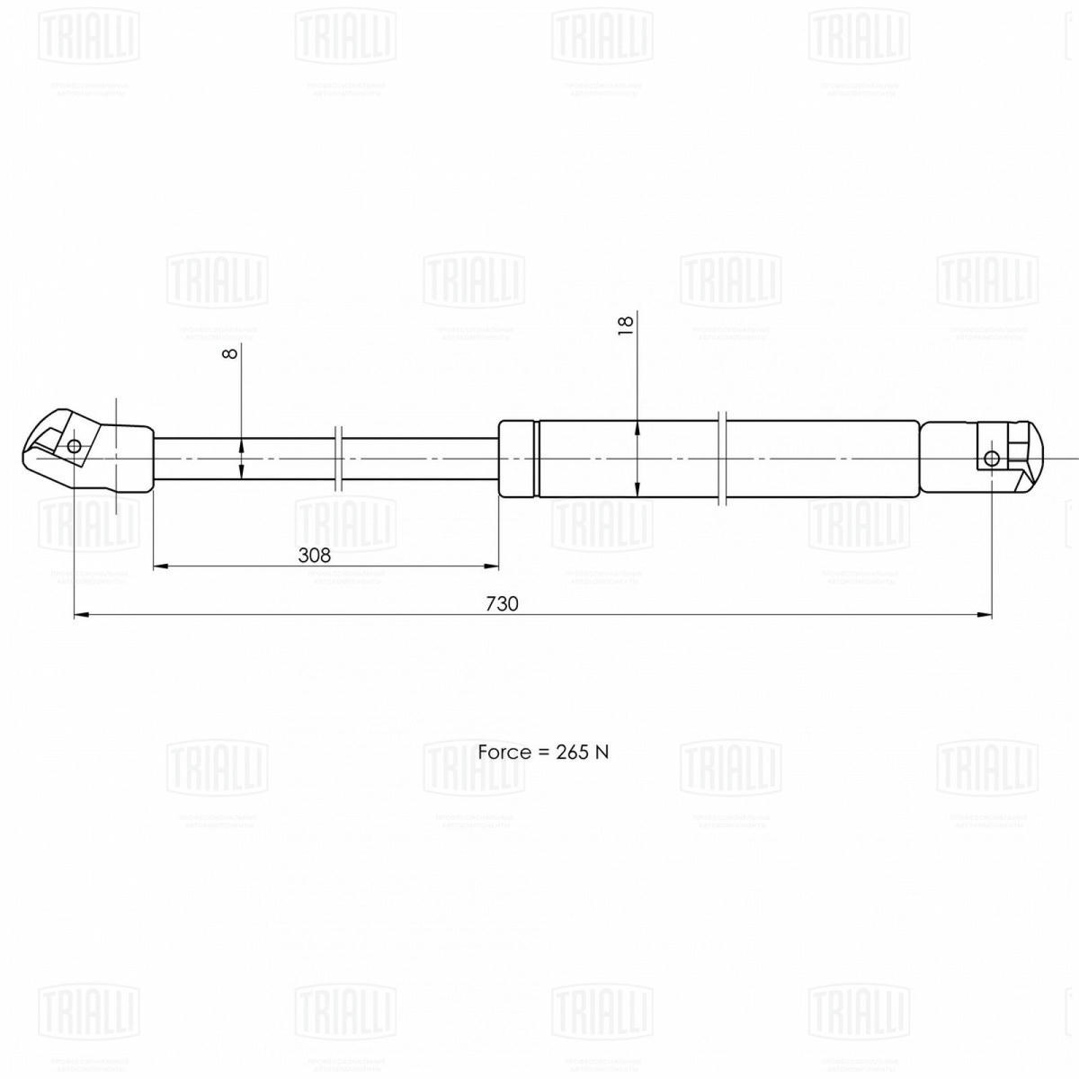 Газовый упор капота TRIALLI GS 1813 preview 2