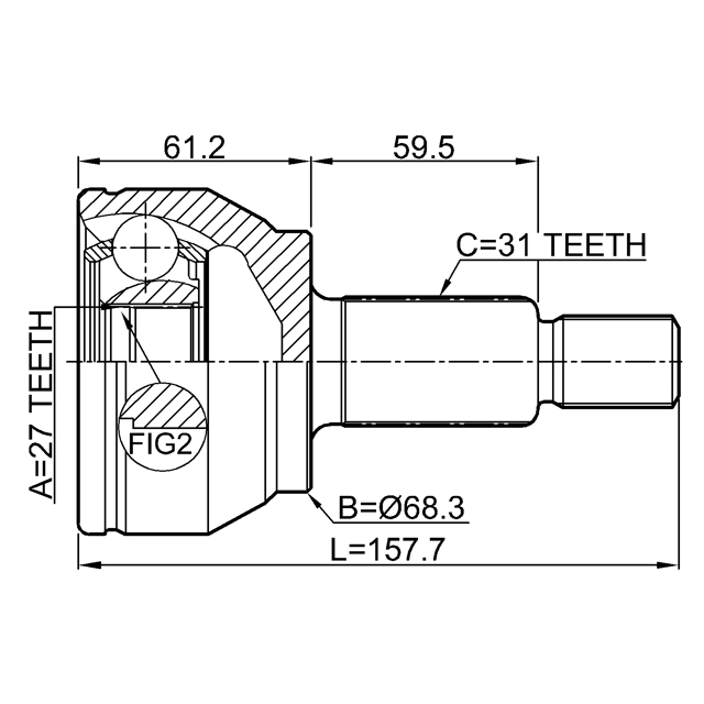 2910-EVOQ_ШРУС наружный к-кт! Range Rover Evoque 11>/Discovery Sport 14> preview 2