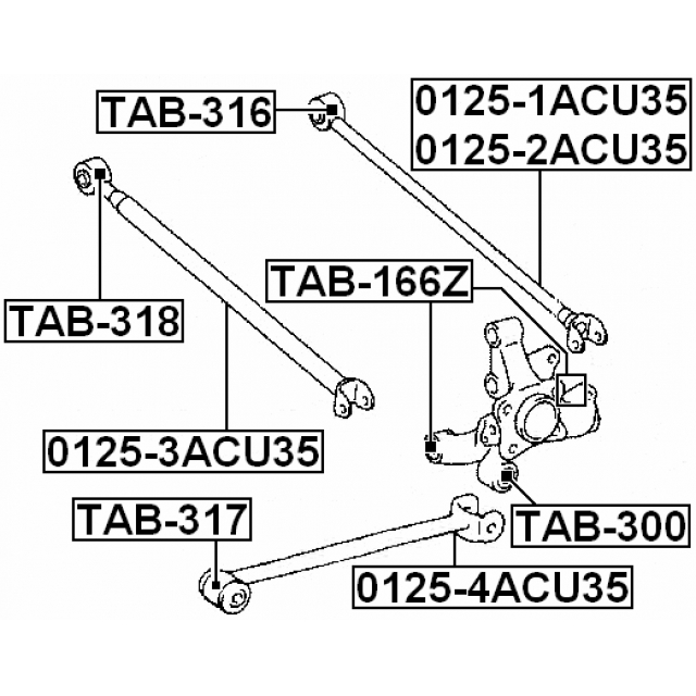 Сайлентблок продольной тяги передний (п.з.к.) FEBEST TAB-317 preview 2 Сайлентблок продольной тяги передний (п.з.к.) FEBEST TAB-317 preview 2