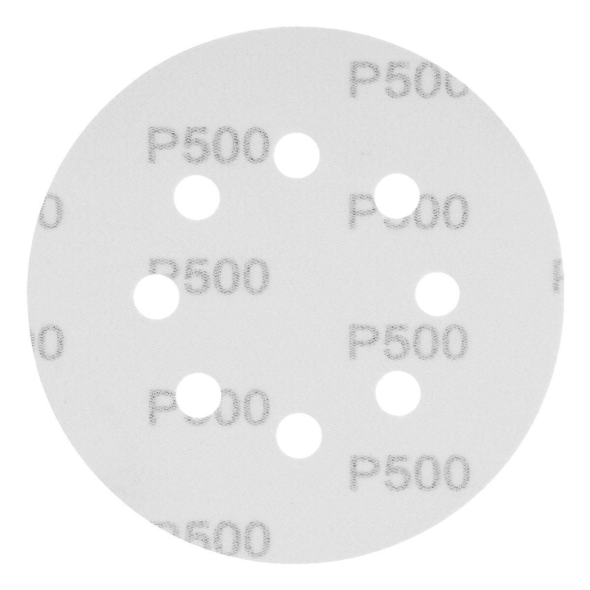 Круг абразивный на ворсовой подложке под "липучку", перфорированный, P 500, 125 мм, 5 шт MATRIX 73816 preview 2