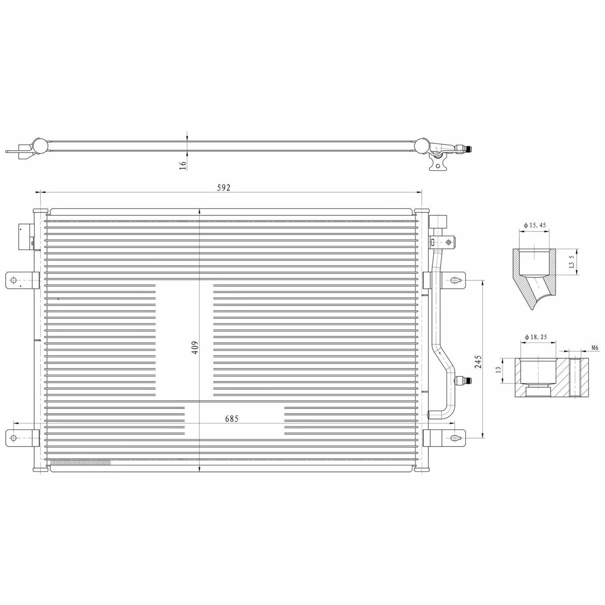 Радиатор кондиционера LUZAR LRAC 1808 preview 3 Радиатор кондиционера LUZAR LRAC 1808 preview 3