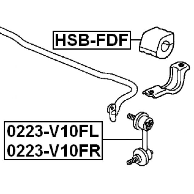 Втулка (сайлентблок) переднего стабилизатора FEBEST HSB-FDF preview 2