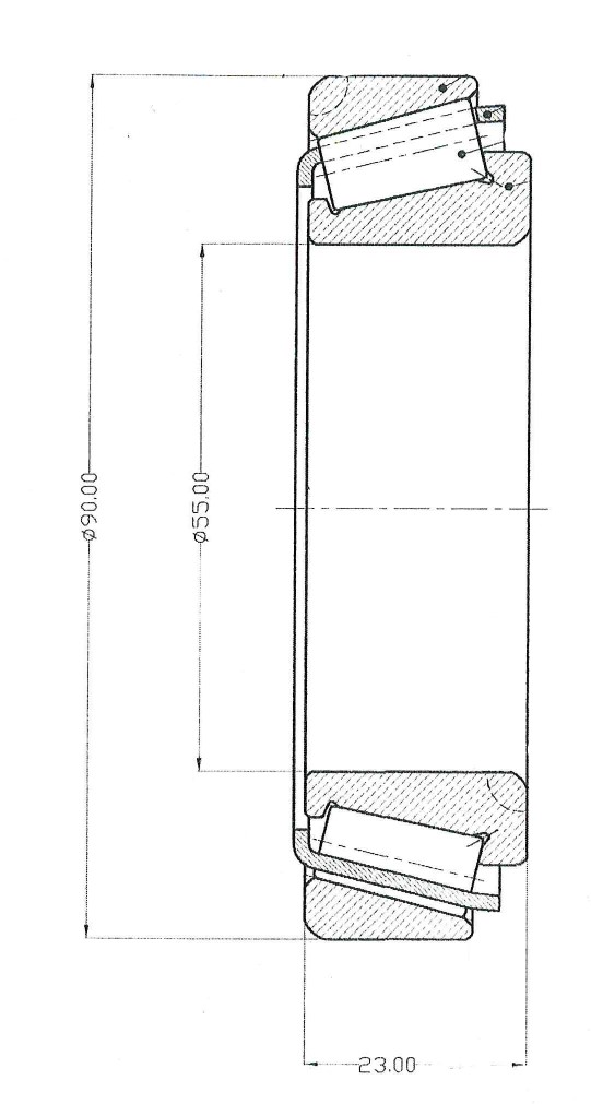 Подшипник ступицы для а/м Mercedes LK/LN2/Renault Mascott задн. внутр. (ролик.конич.) (32011-X) (CS preview 3