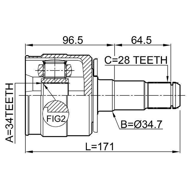 1211-TERLH_ШРУС внутренний левый к-кт! Hyundai Santa Fe 00-06 preview 2