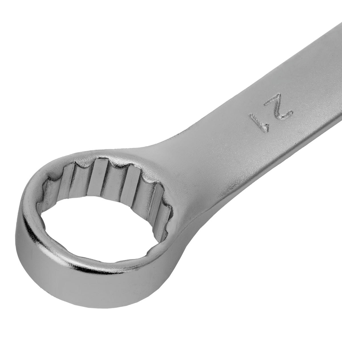 Ключ комбинированный 21 мм, CrV, матовый хром STELS preview 4