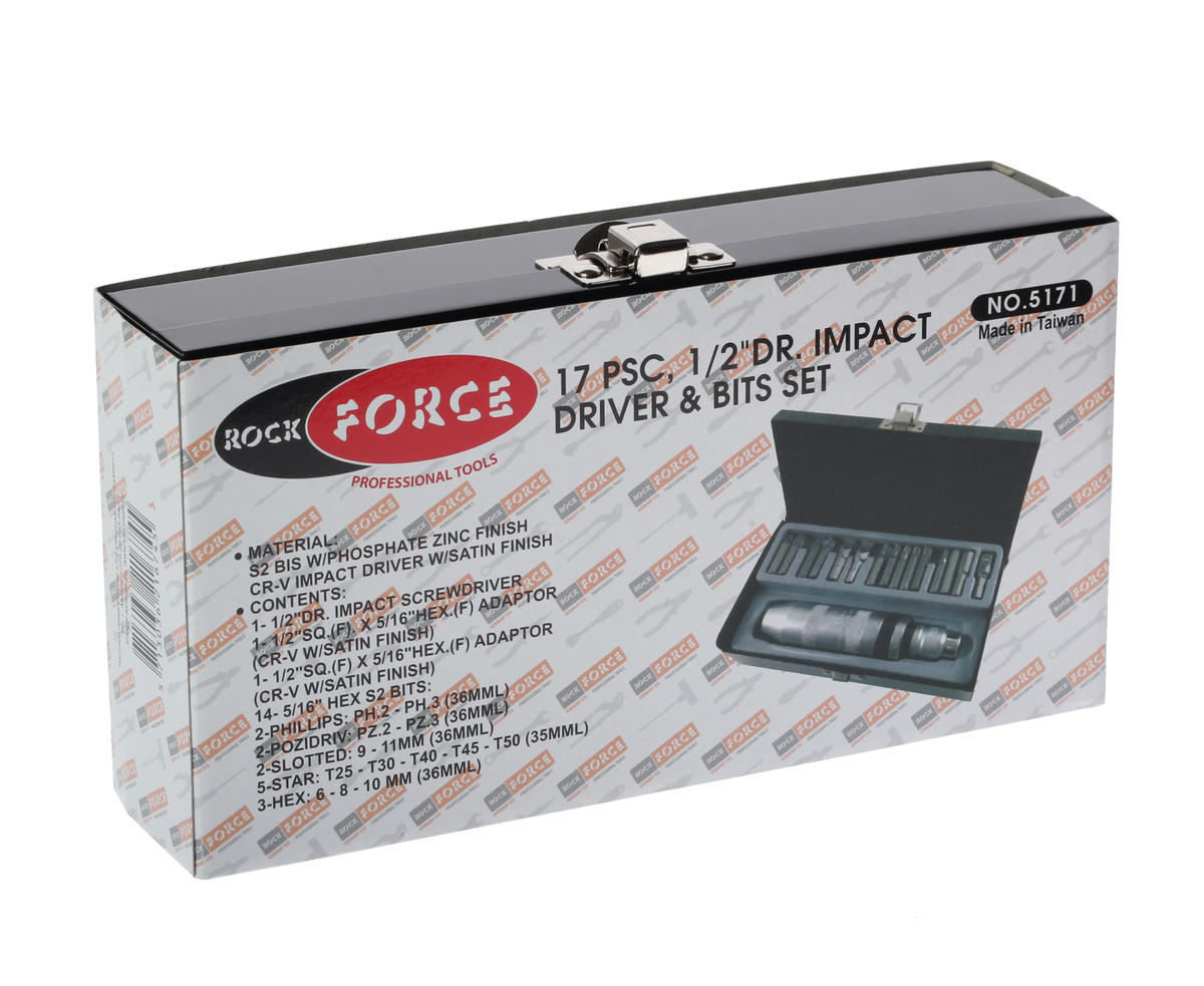 Отвертка ударная с набором вставок 17пр ROCK FORCE preview 1