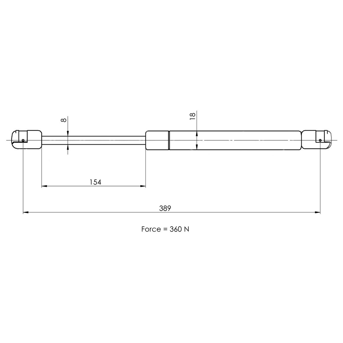 Газовый упор капота TRIALLI GS 1847 preview 2