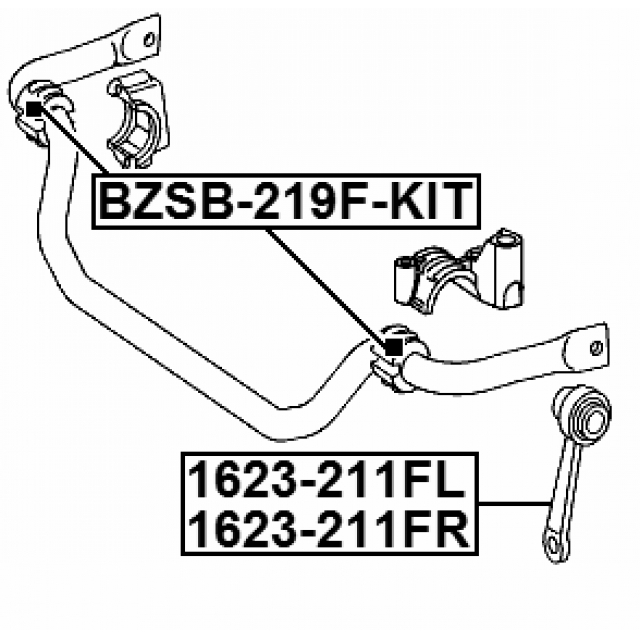 Втулка переднего стабилизатора FEBEST BZSB-219F-KIT preview 2