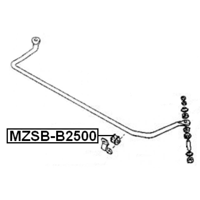 Втулка (сайлентблок) переднего стабилизатора FEBEST MZSB-B2500 preview 2