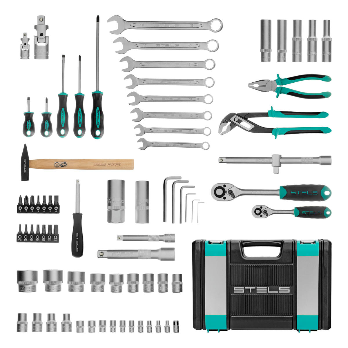 Набор инструмента 1/2" 1/4" пластиковый кейс 76пр. STELS preview 2