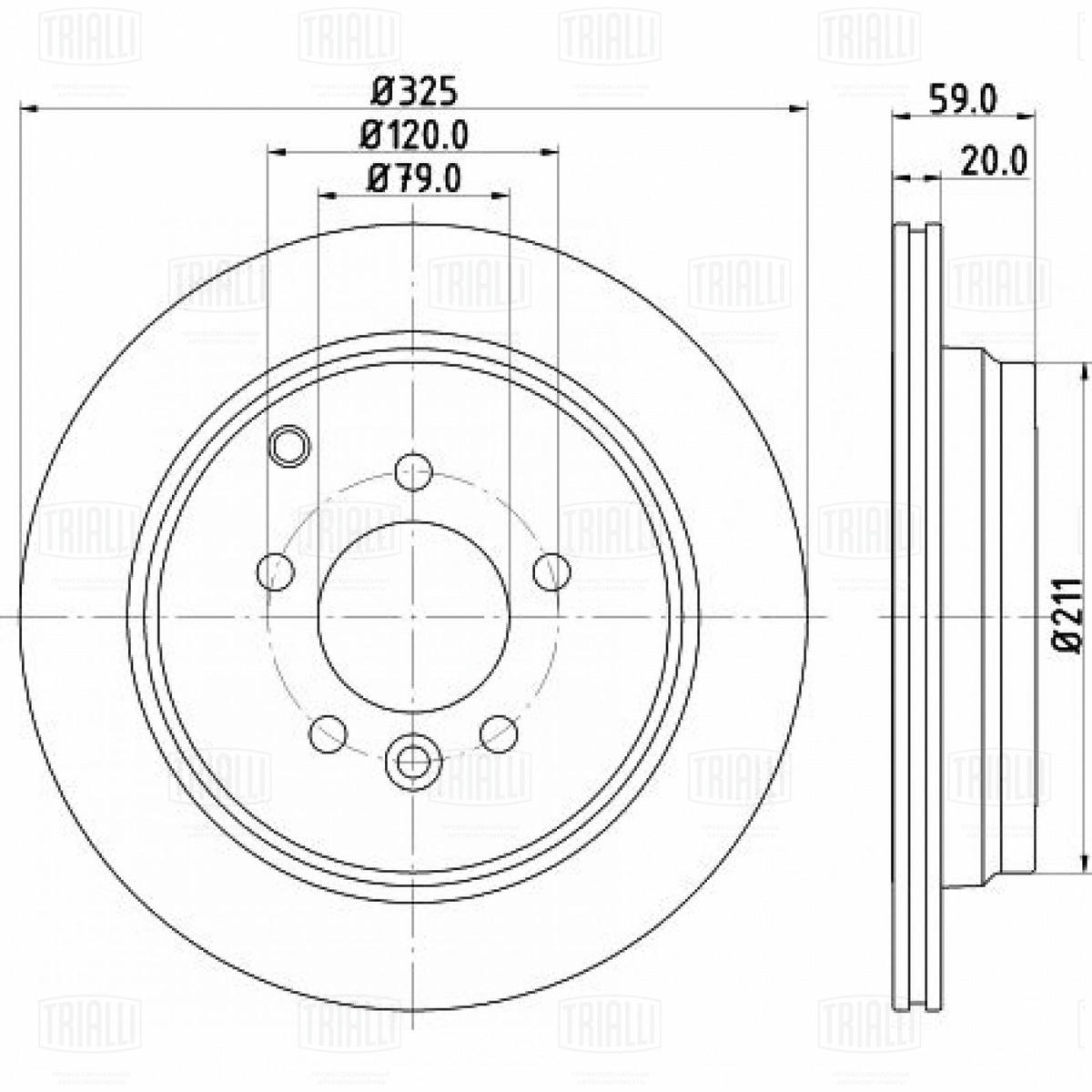 Диск тормозной задний TRIALLI DF 130107 preview 3
