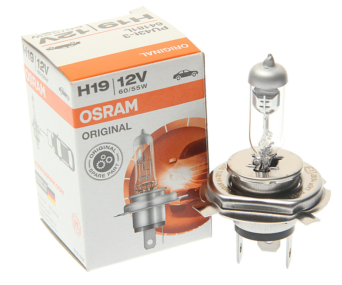 Лампа 12V H19 60/55W PU43t OSRAM ORIGINAL LINE 1 шт. картон 64181L preview 1