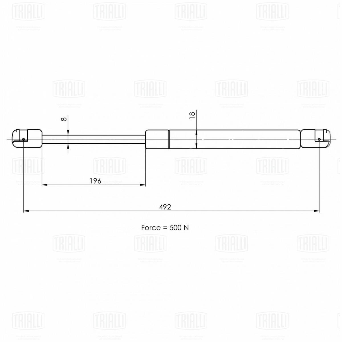 Газовый упор багажника TRIALLI GS 1820 preview 2