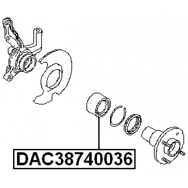 DAC38740036_подшипник ступ. пер.! Toyota Carina E 92-97/Celica 89-93 ABS preview 2
