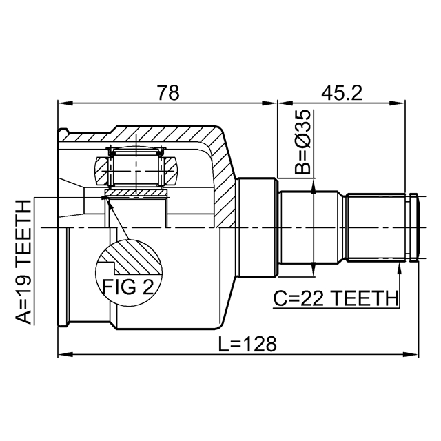 1111-SPA_ШРУС внутренний к-кт! 19x35x22 Daewoo Matiz 0.8 98> preview 2