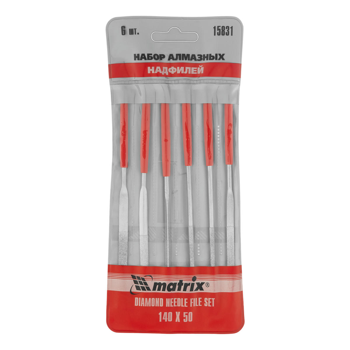 Набор надфилей алмазных 140х50х3 6шт MATRIX preview 6