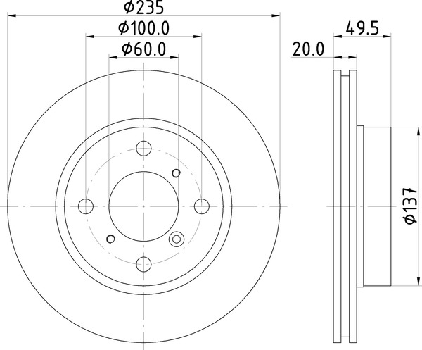 Диск торм. для а/м Suzuki Baleno (95-) перед. d=235 (DF 150010) preview 3