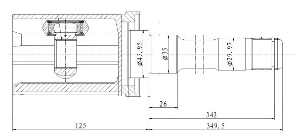 ШРУС для а/м BMW 3 F30/F35 (11-) (внутр. перед. прав.) (GO 2604) preview 3
