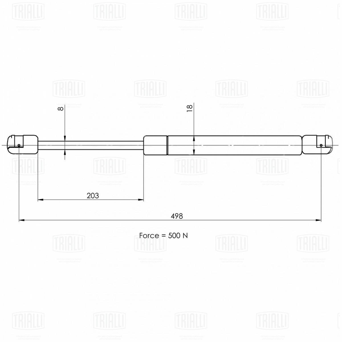 Газовый упор багажника TRIALLI GS 1809 preview 2