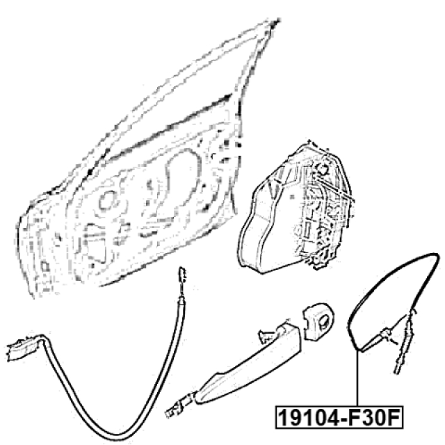 Трос внешней ручки замка двери BMW 3 F30 2011-2015 FEBEST 19104-F30F preview 2