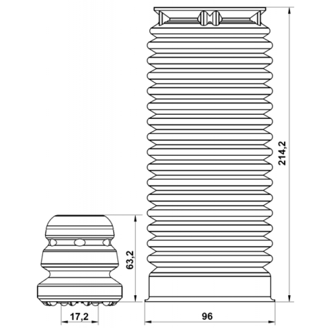 Пыльник переднего амортизатора с отбойником комплект INFINITI Q30/QX30 H15E 2015.11- FEBEST BZSHB-246F-KIT preview 2