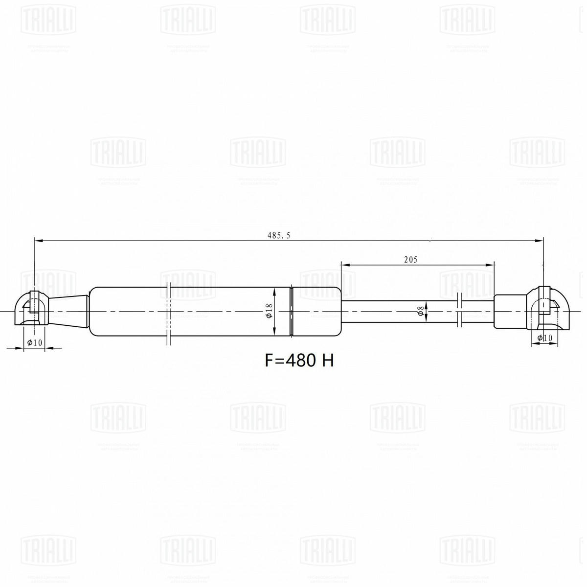 Упор газовый (амортизатор) для а/м Лада 2191 Granta лифтбэк (крышки багажника) (GS 0109) preview 3