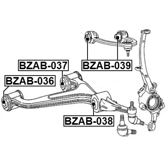 Сайлентблок передний подвески FEBEST BZAB-039 preview 2