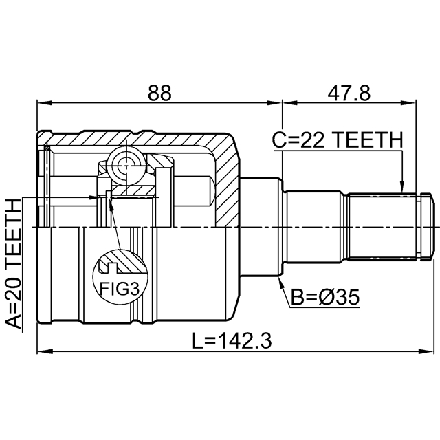 ШРУС внутренний L (компл) FEBEST 0711-RM413LH preview 2