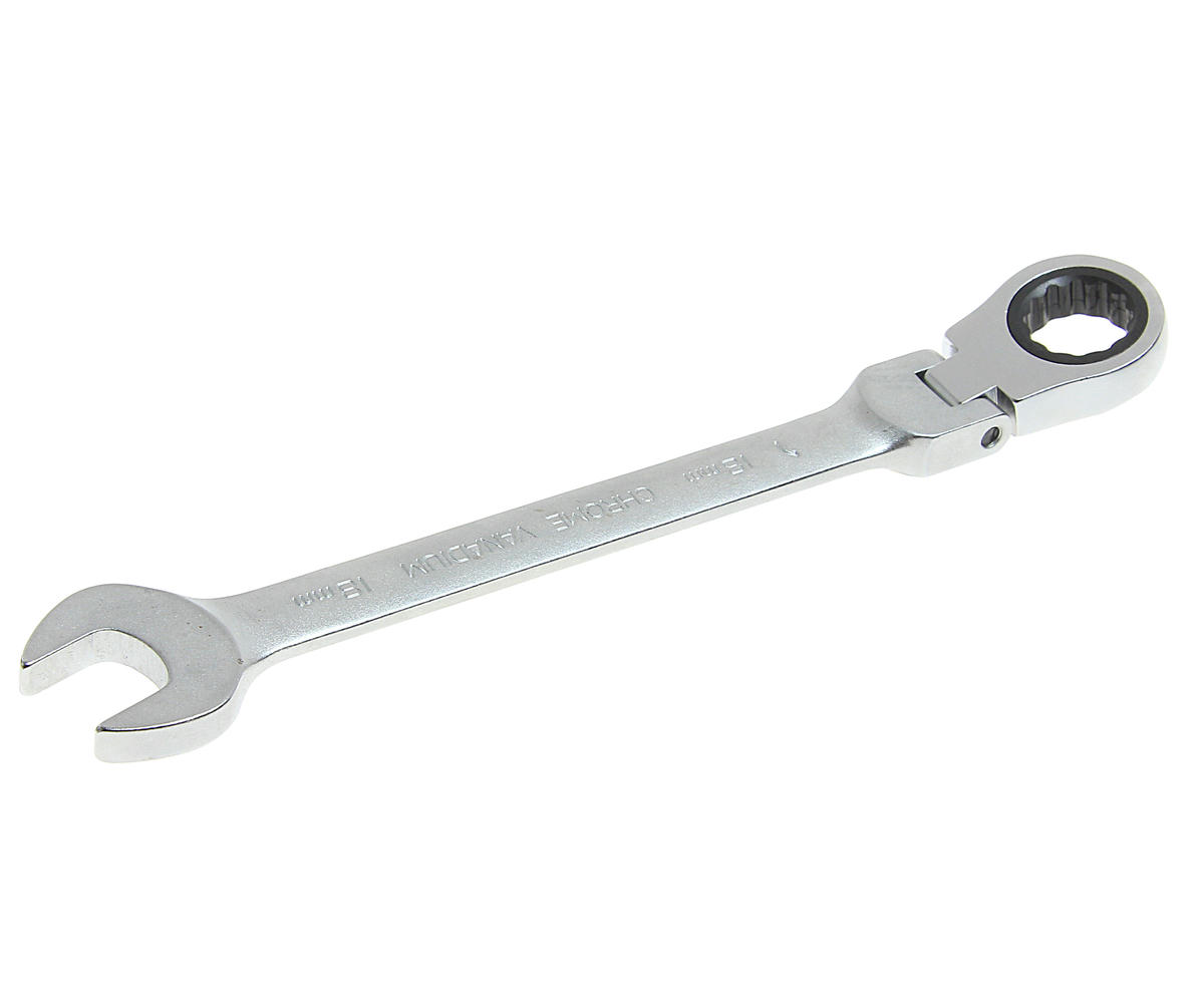 Ключ комбинированный 18мм трещоточный с подвижной головкой ROCKFORCE preview 1