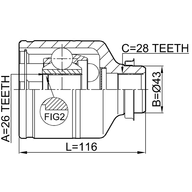 2211CARRH_ШРУС внутренний правый к-кт! KIA Carnival UP 2.9TD/2.9CRDi 98-05 preview 2