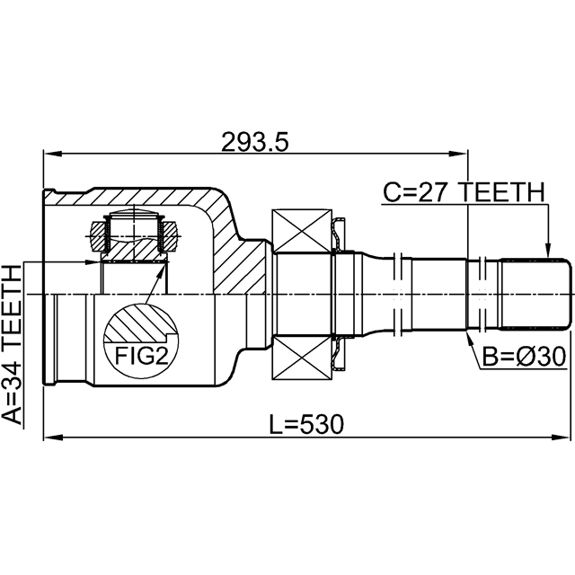 ШРУС ВНУТРЕННИЙ ПРАВЫЙ 34X30X27, шт preview 2