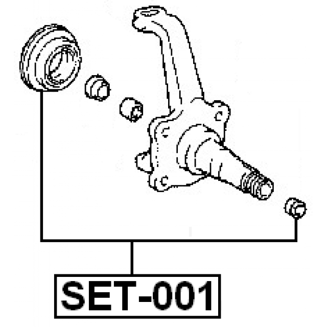 SET-001_сальник поворотного рычага к-кт! сальник+ втулка пл.Toyota Hiace KZH1,LH1,RZH1,TRH1 89-05 preview 2