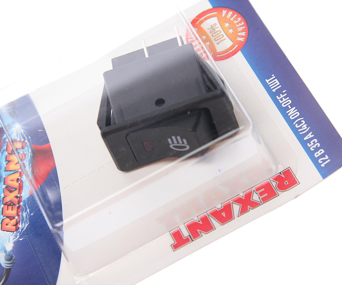 Выключатель клавишный 12V 35А с красной подсветкой REXANT preview 1