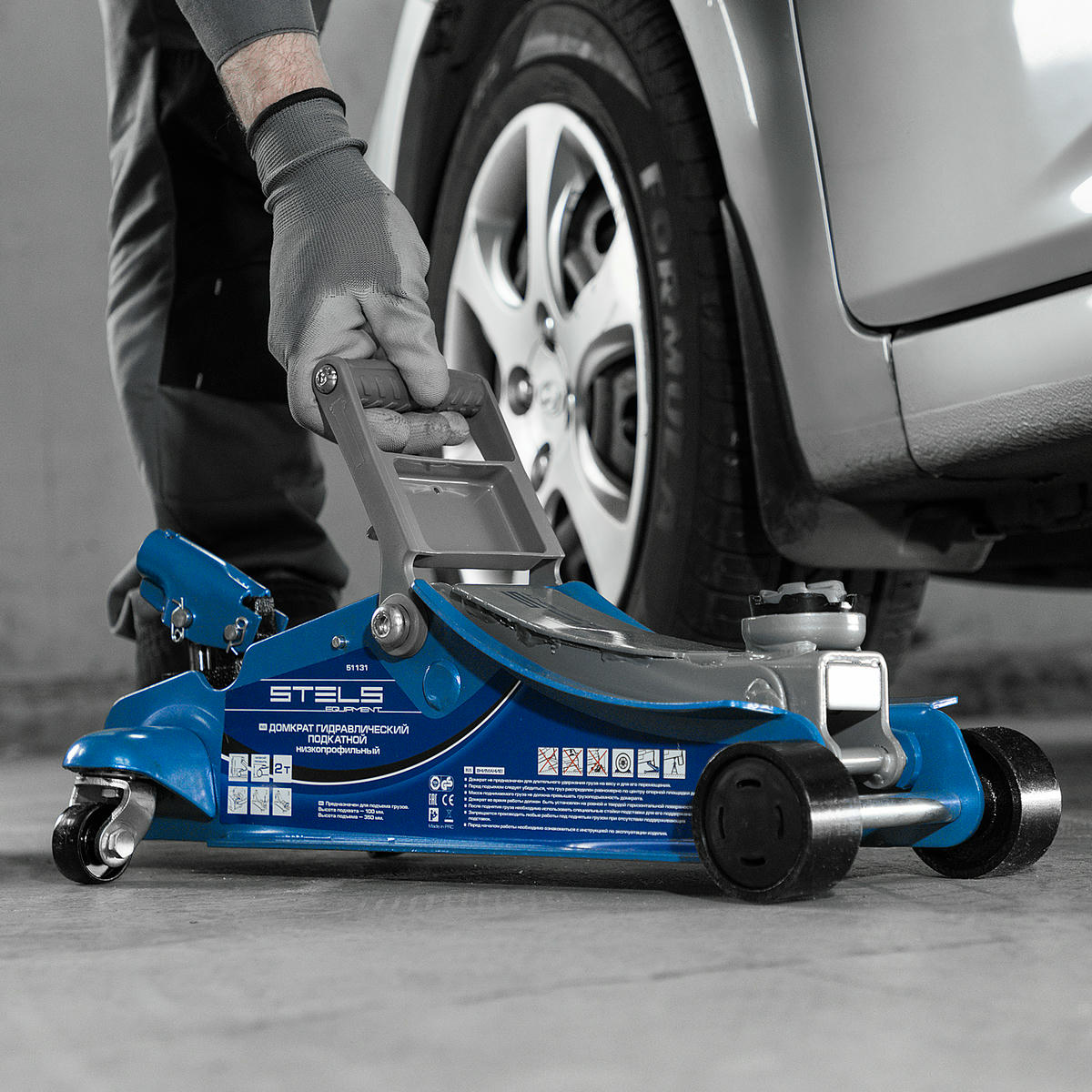 Домкрат подкатной гидравлический 2т 100-350мм поворотная рукоятка LOW PROFILE STELS preview 11